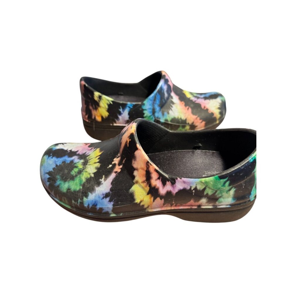 Crocs Womens W8 Black Tie-Dye Slip-On Clogs - Picture 4 of 10
